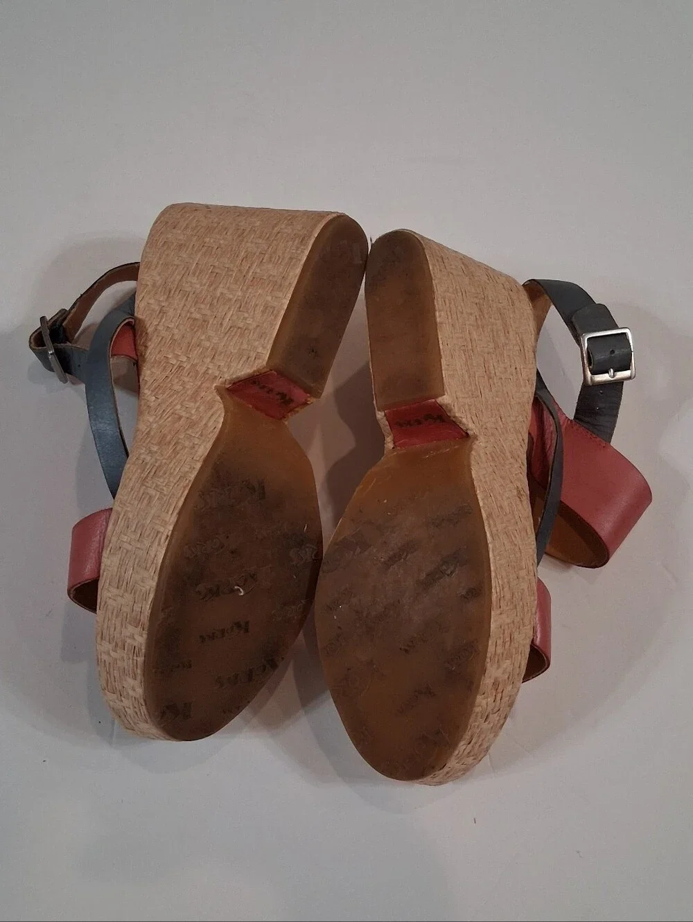 Korks By Kork-Ease Jessie Women’s Pink/Red and Blue Strappy Wedge Sandals Size 8